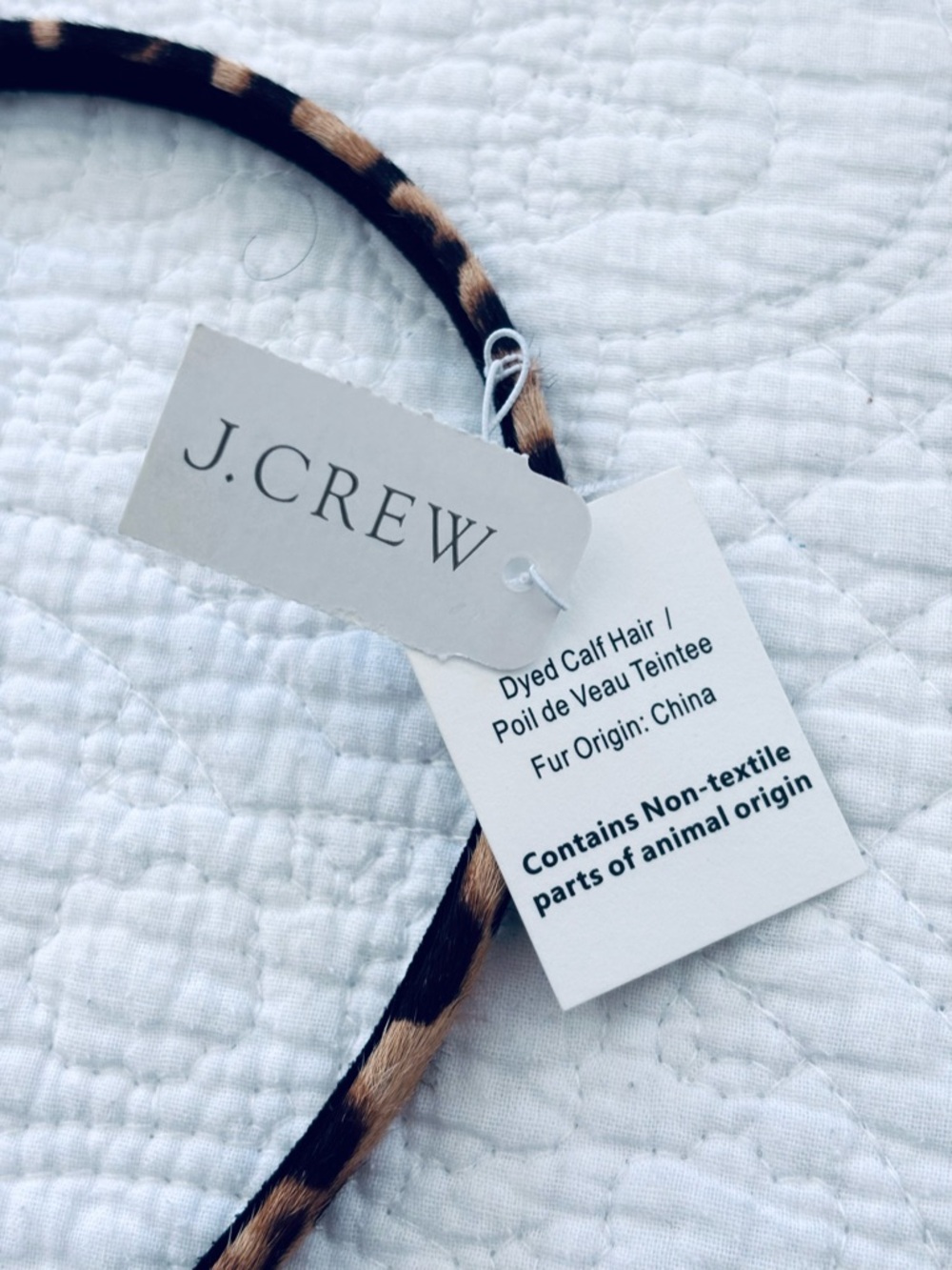 ❗️J.Crew Calf Hair Leopard Print Headband NWT - Picture 3 of 7